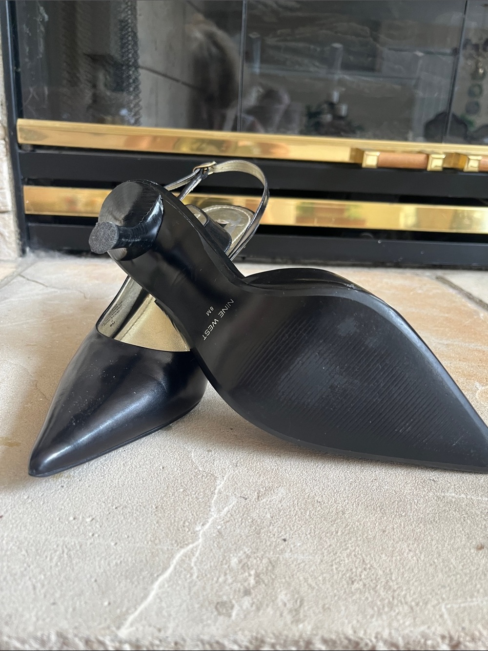 Nine West Black Pointed-Toe Slingback Heels - Picture 6 of 6